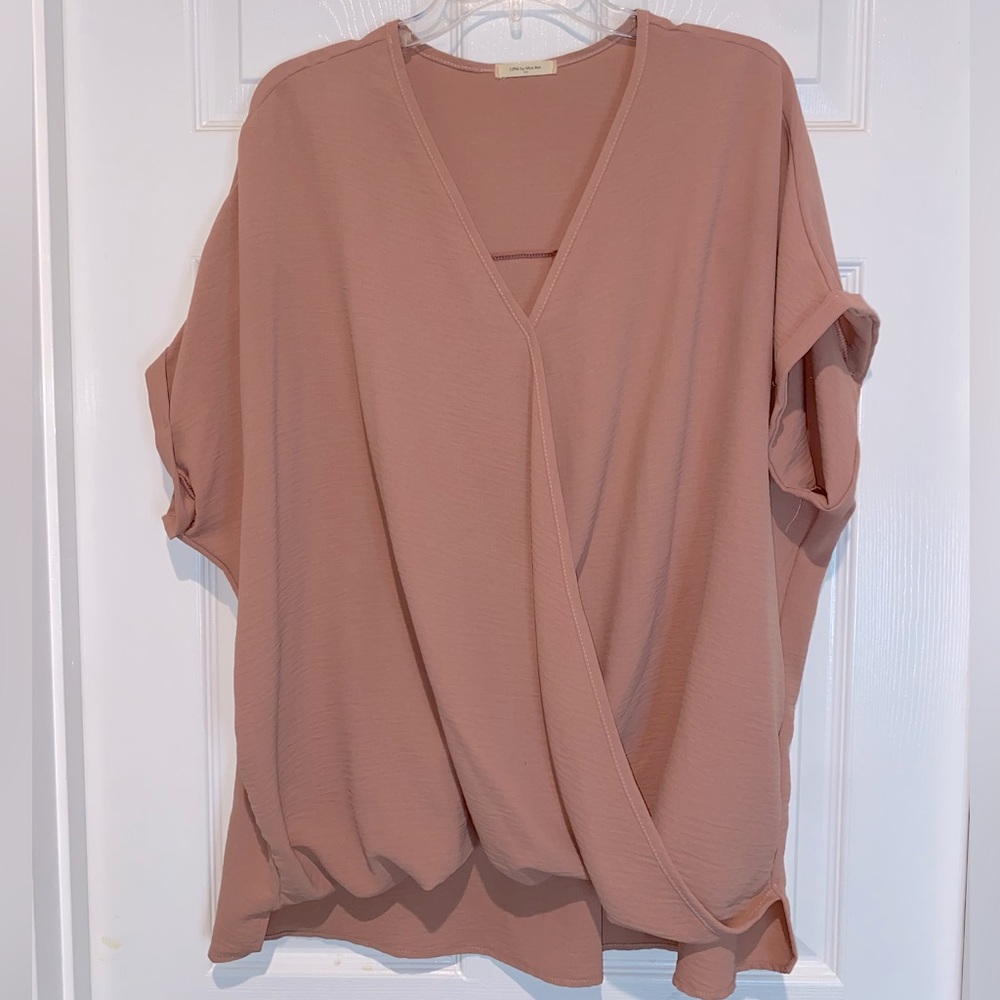 12PM by Mon Ami pink boutique top. Size XL